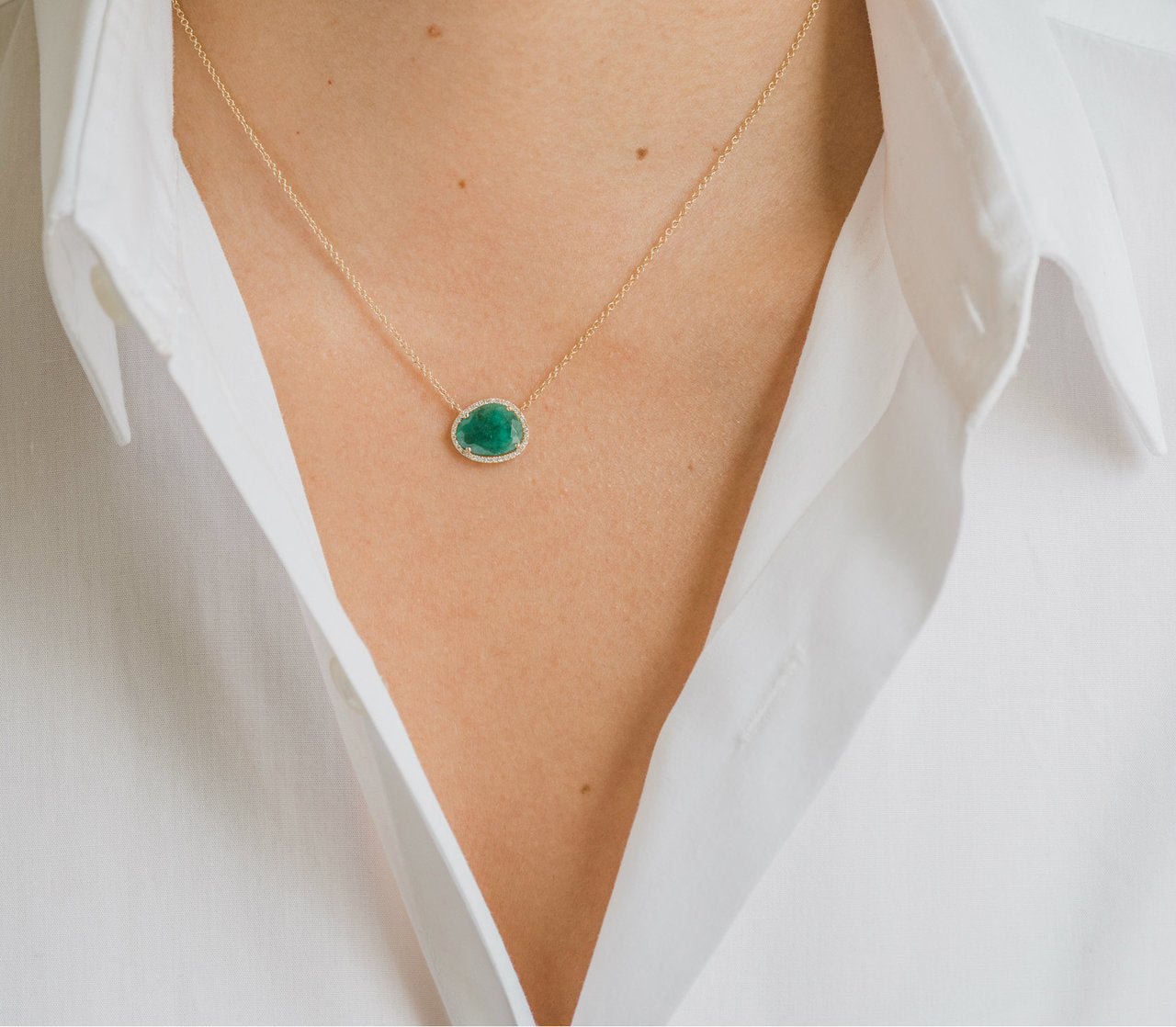 Diamond Emerald Necklace