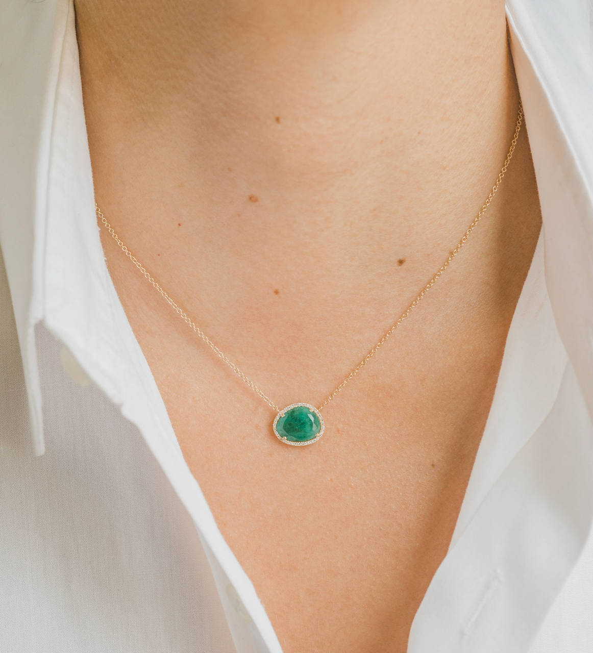 Diamond Emerald Necklace