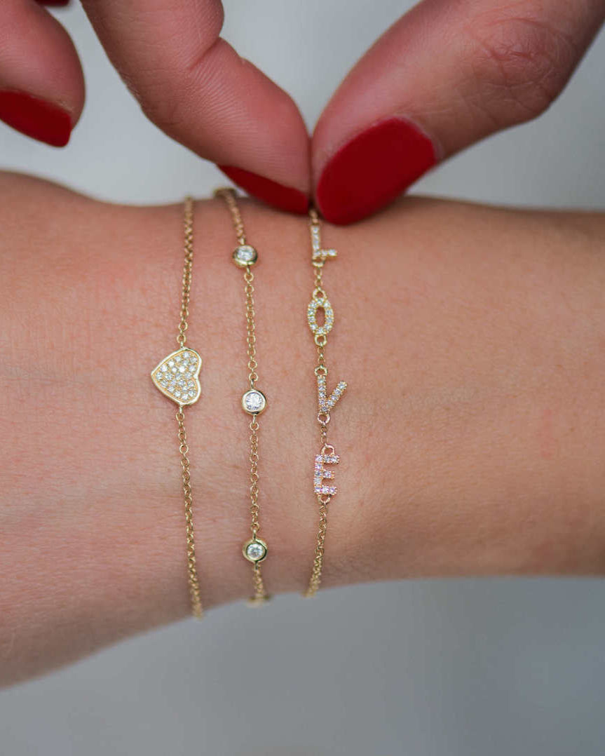14k Gold Diamond By The Yard Bracelet