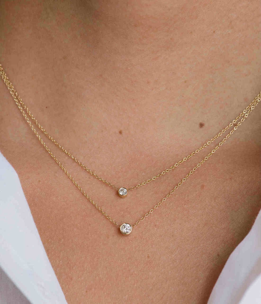 Large Bezel Diamond Necklace