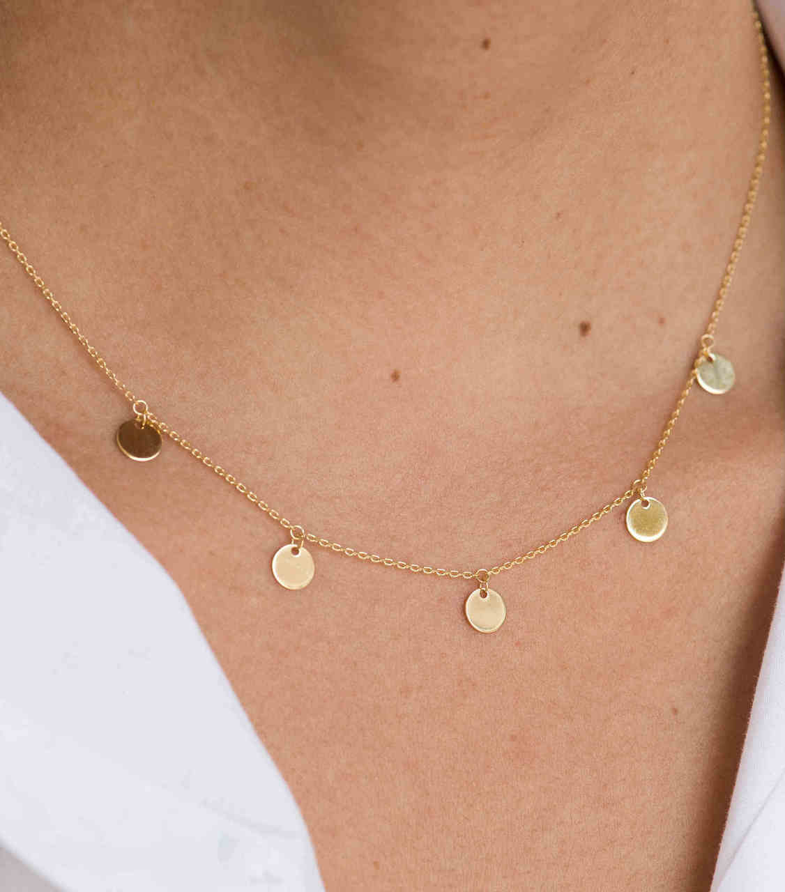 14k Gold Fringe Discs Necklace