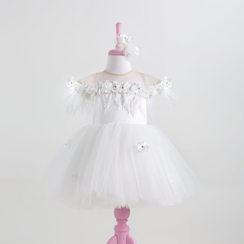 Violet White Party Dress