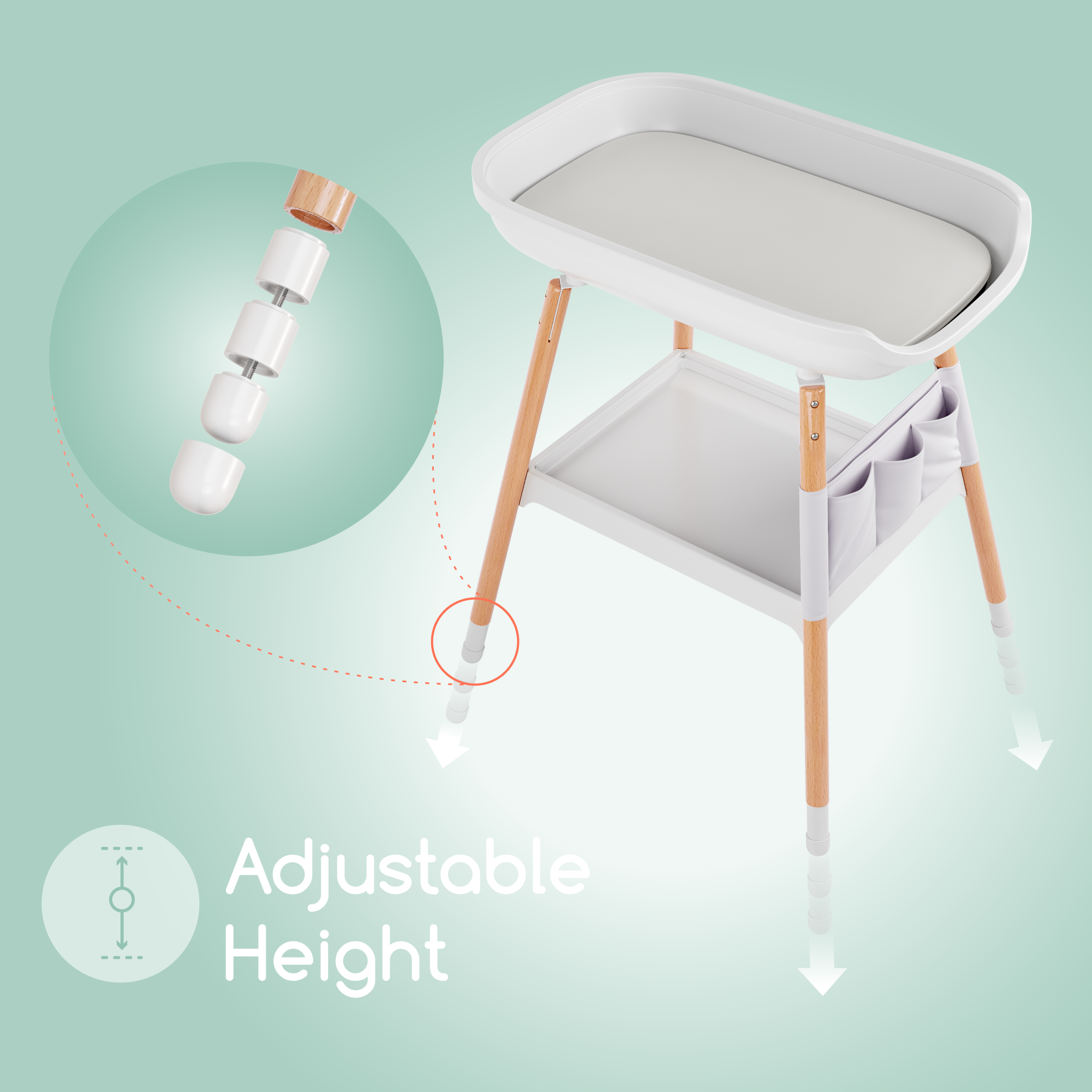 Deluxe Diaper Changing Table (Changing Pad Included)