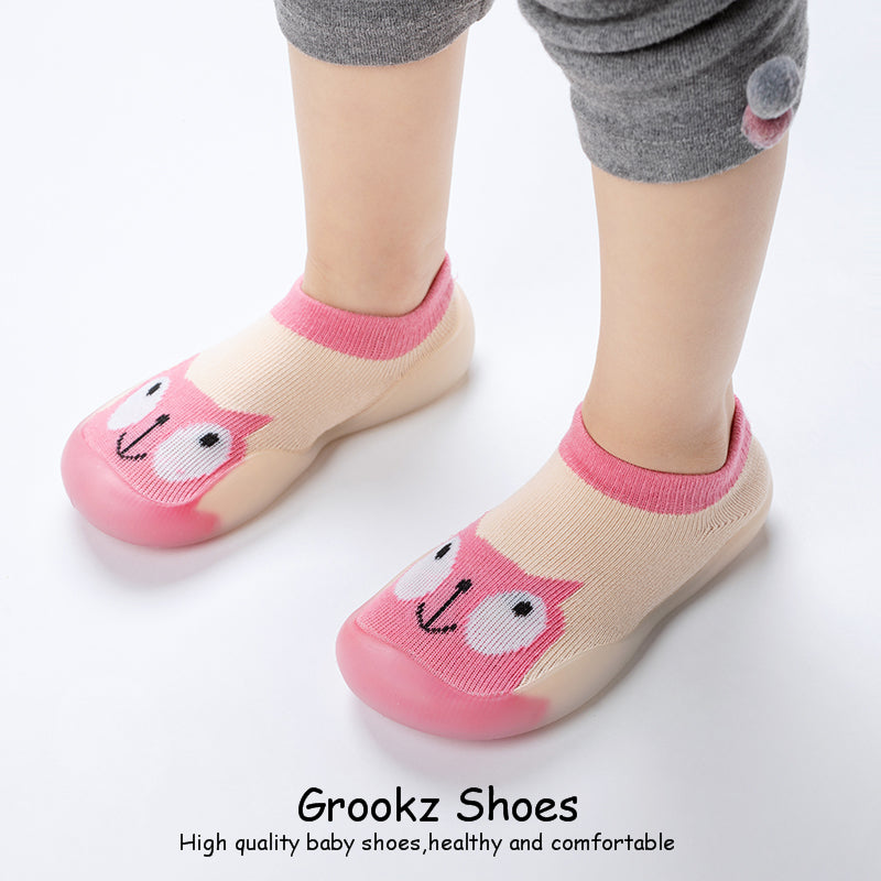 Animal Sock Shoes - Pink Cat