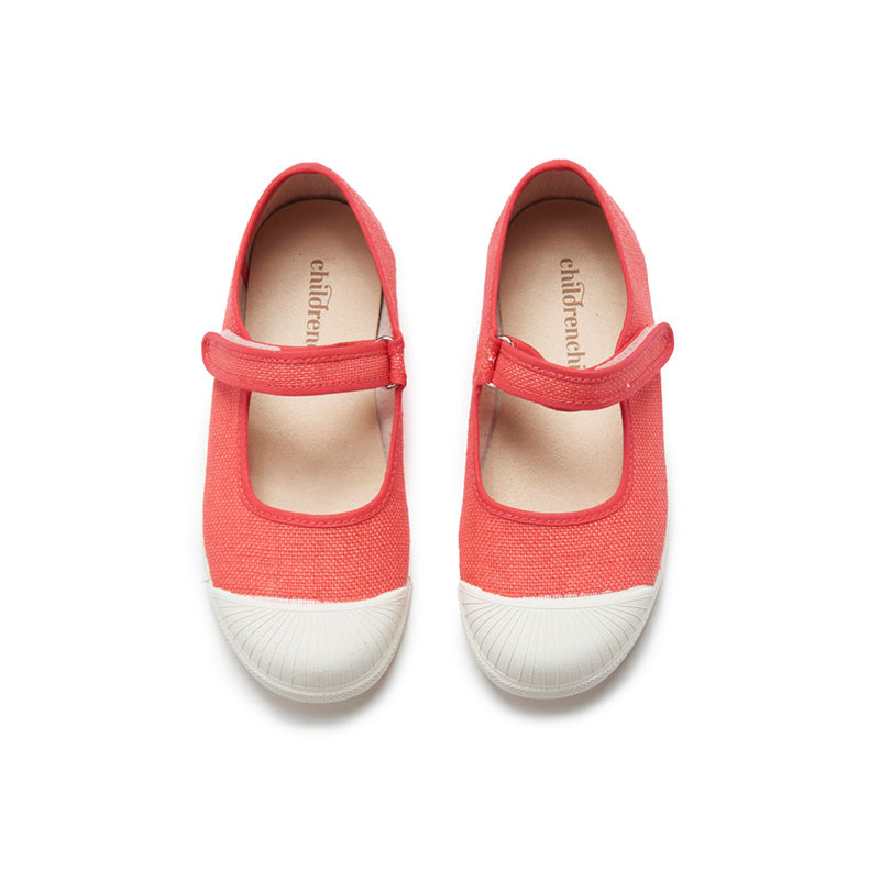 Canvas Mary Jane Captoe Sneakers In Coral