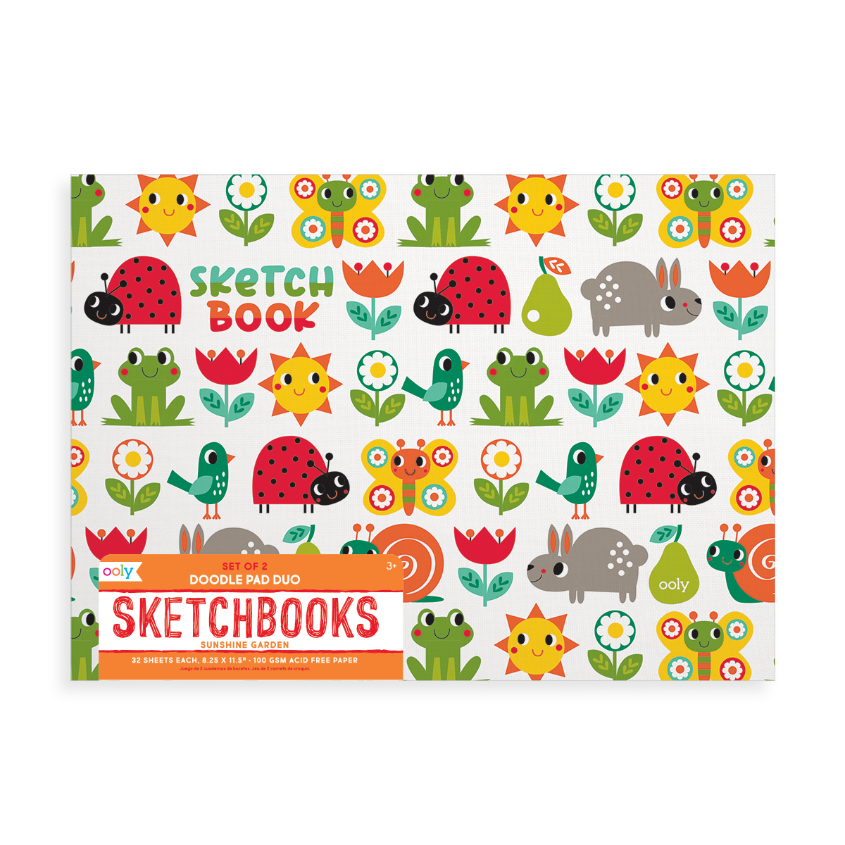 OOLY Sunshine Garden Doodle Pad Duo Sketchbooks - Set of 2 Sketch Books