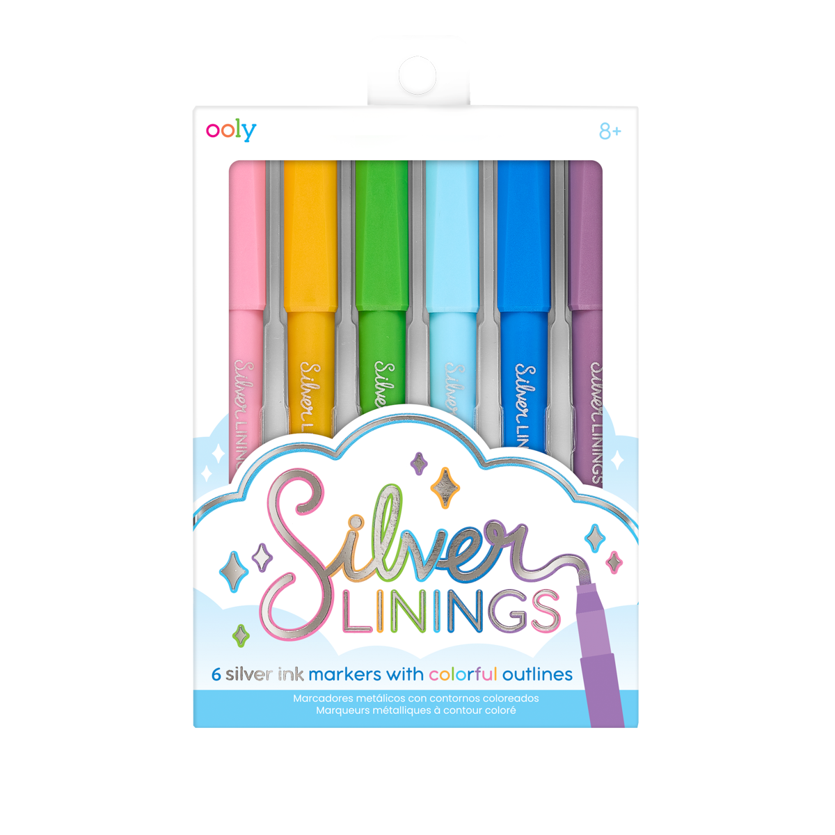 OOLY Silver Linings Outline Markers - Set of 6 Markers