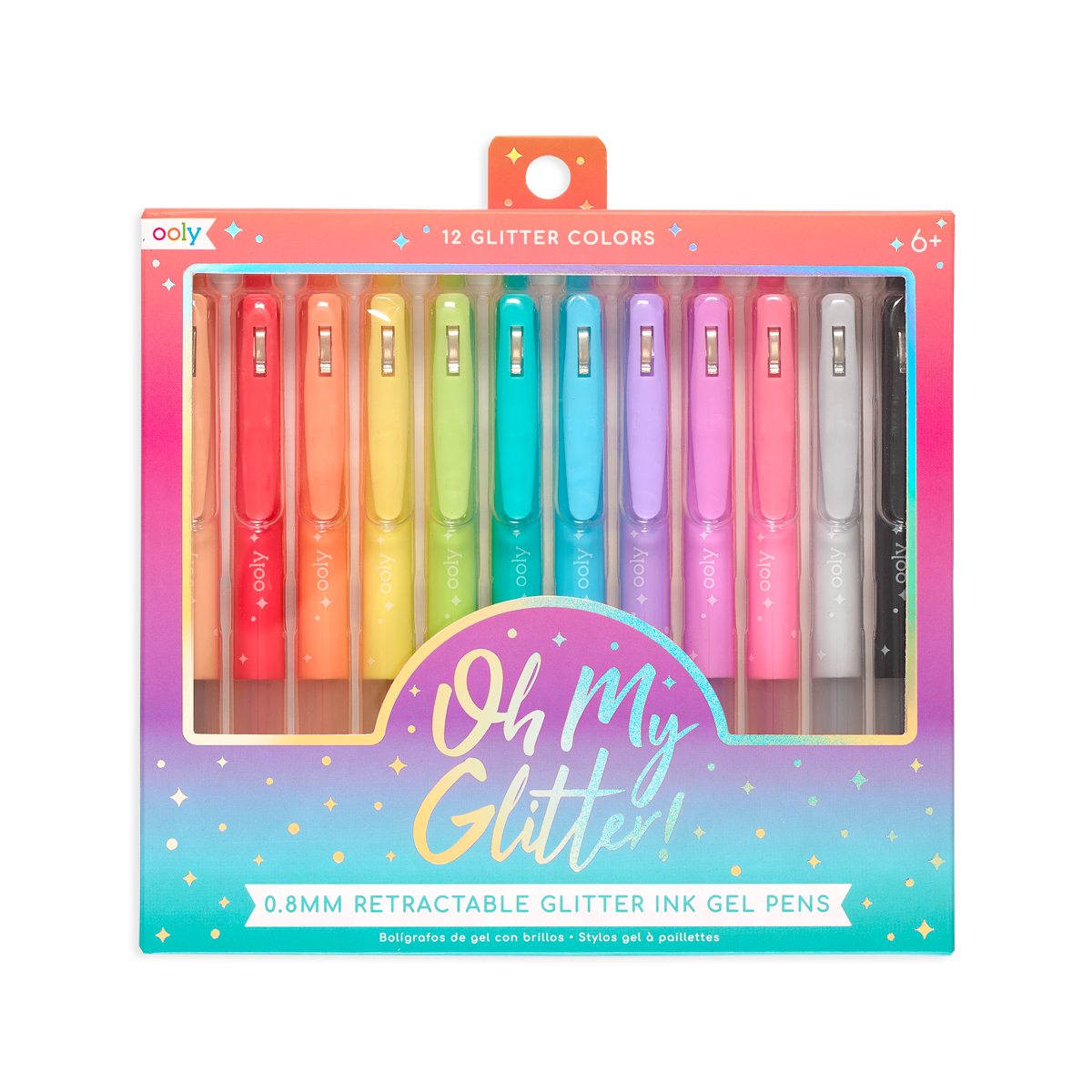 OOLY Oh My Glitter! Retractable Gel Pens - Set of 12 Gel Pens