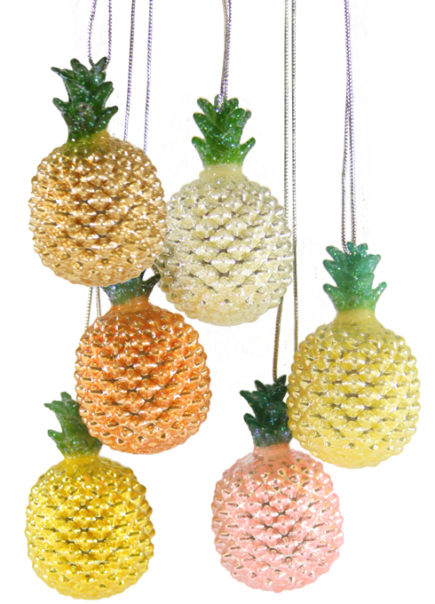 Tiny Pineapple Set Of 6 Boxed