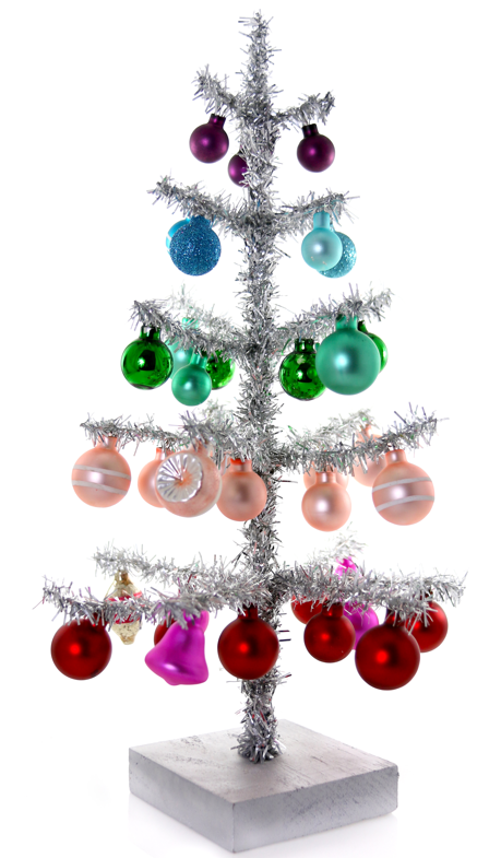 Decorated Tinsel Treesmall Silver