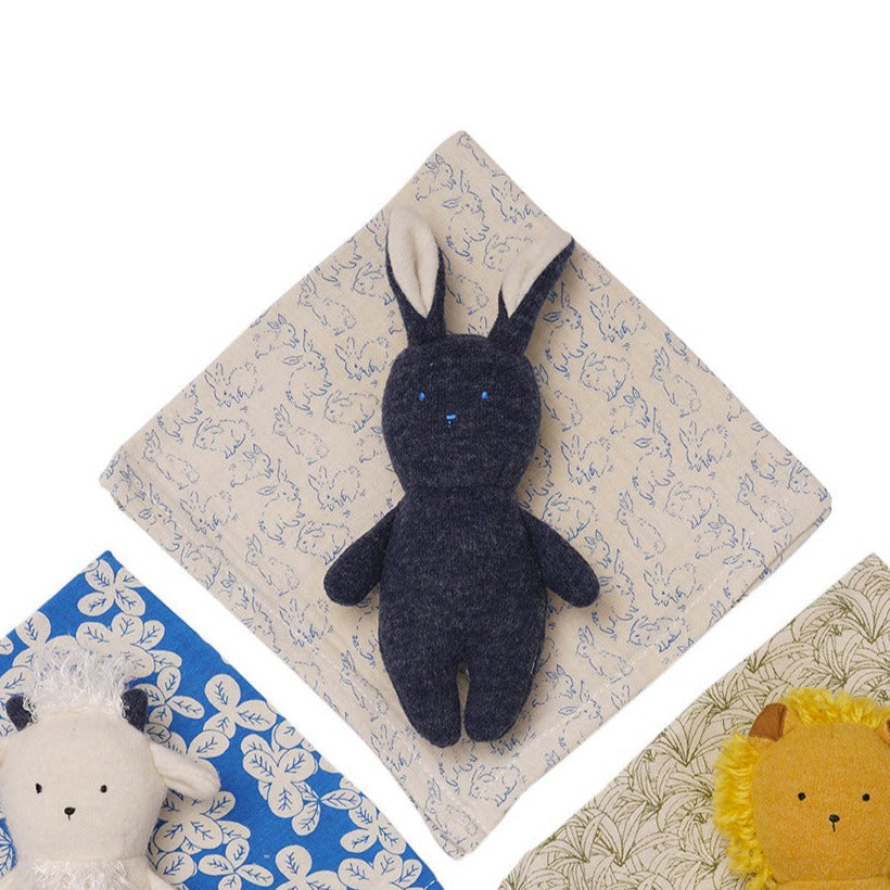 Manhattan Toy Bunny Rattle + Burp Cloth Plushies