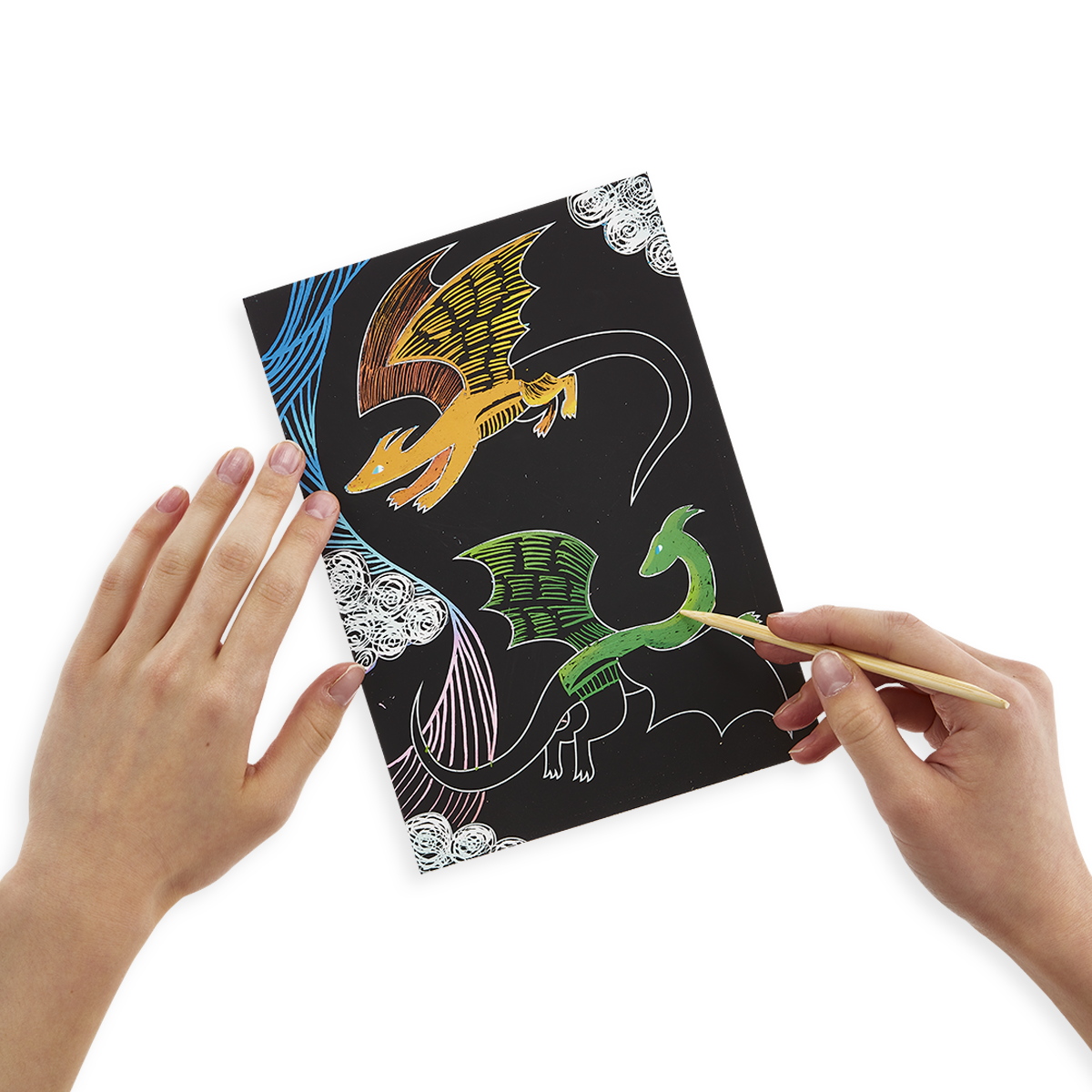 OOLY Fantastic Dragon Scratch and Scribble Scratch Art Kit Art Kits