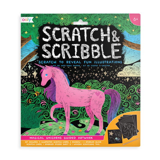 OOLY Magical Unicorn Scratch and Scribble Scratch Art Kit Art Kits