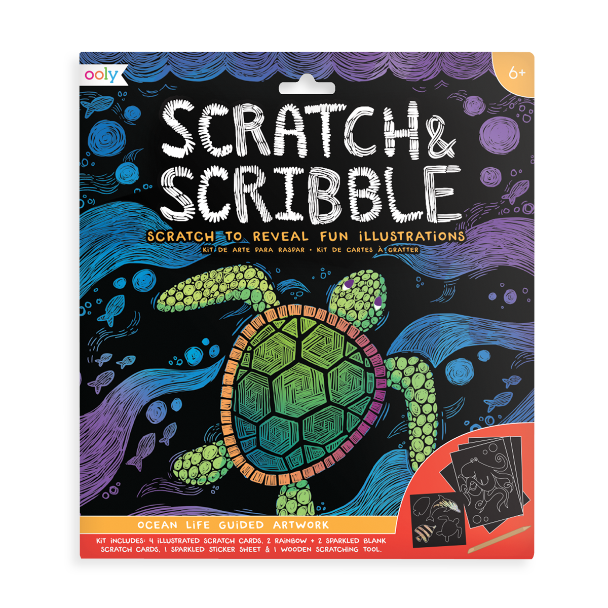 OOLY Ocean Life Scratch and Scribble Scratch Art Kit Art Kits