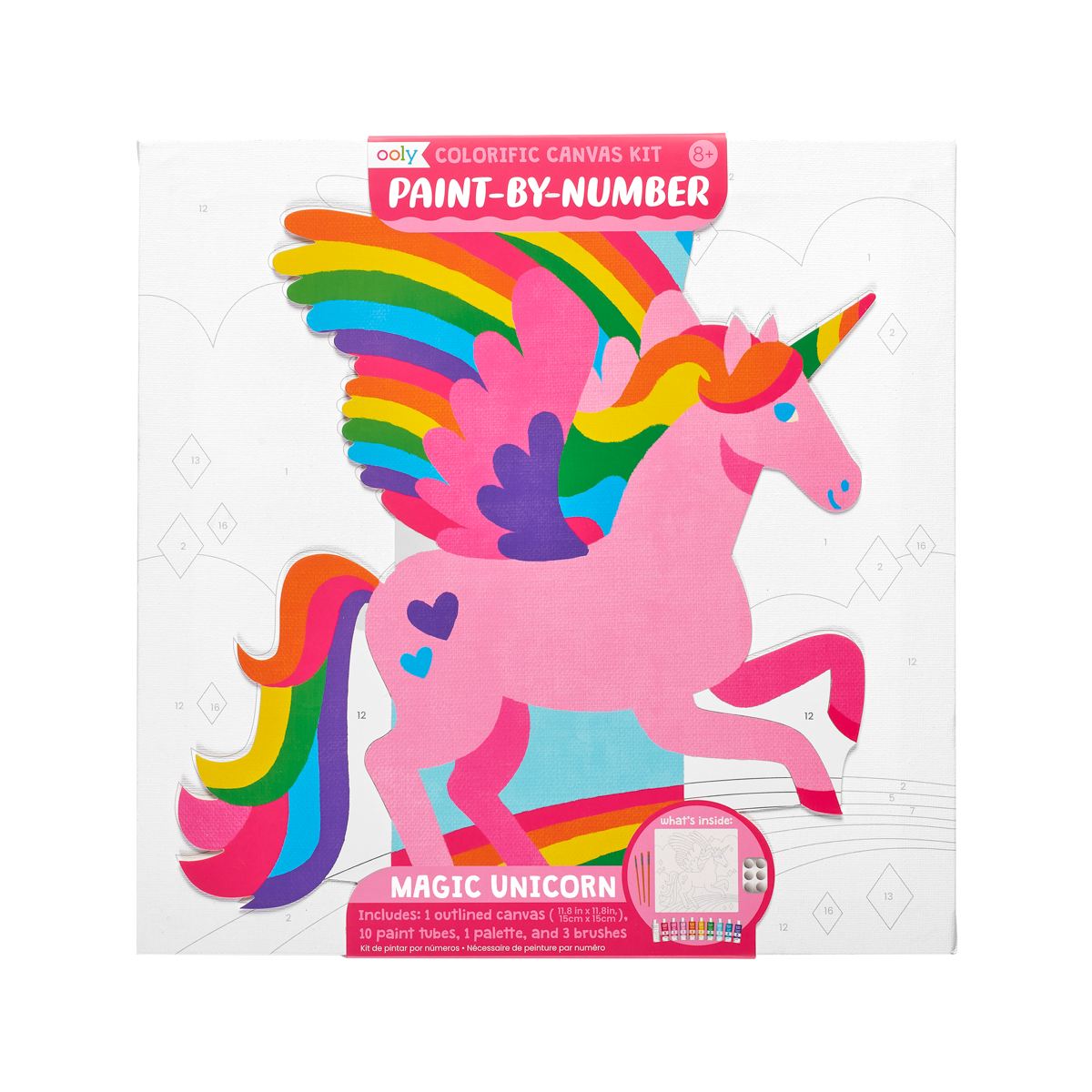 OOLY Colorific Canvas Paint by Number Kit - Magic Unicorn Paint by Number Kits