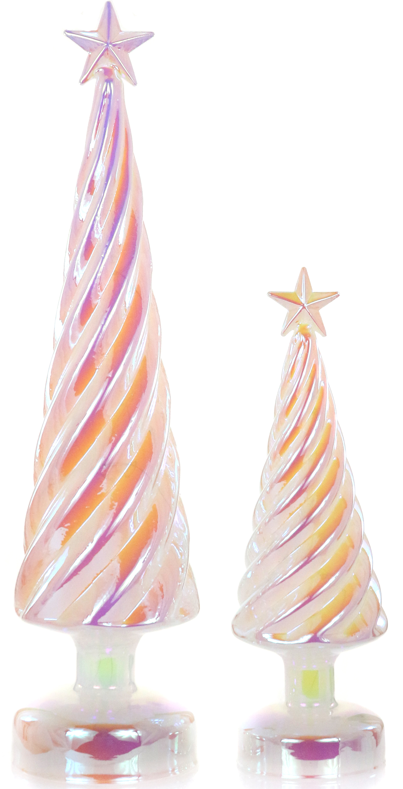 Iridescent Lit Treepearl Set Of 2