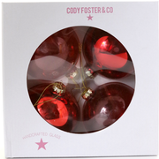 Hue Ornaments Xl Red Set Of 4