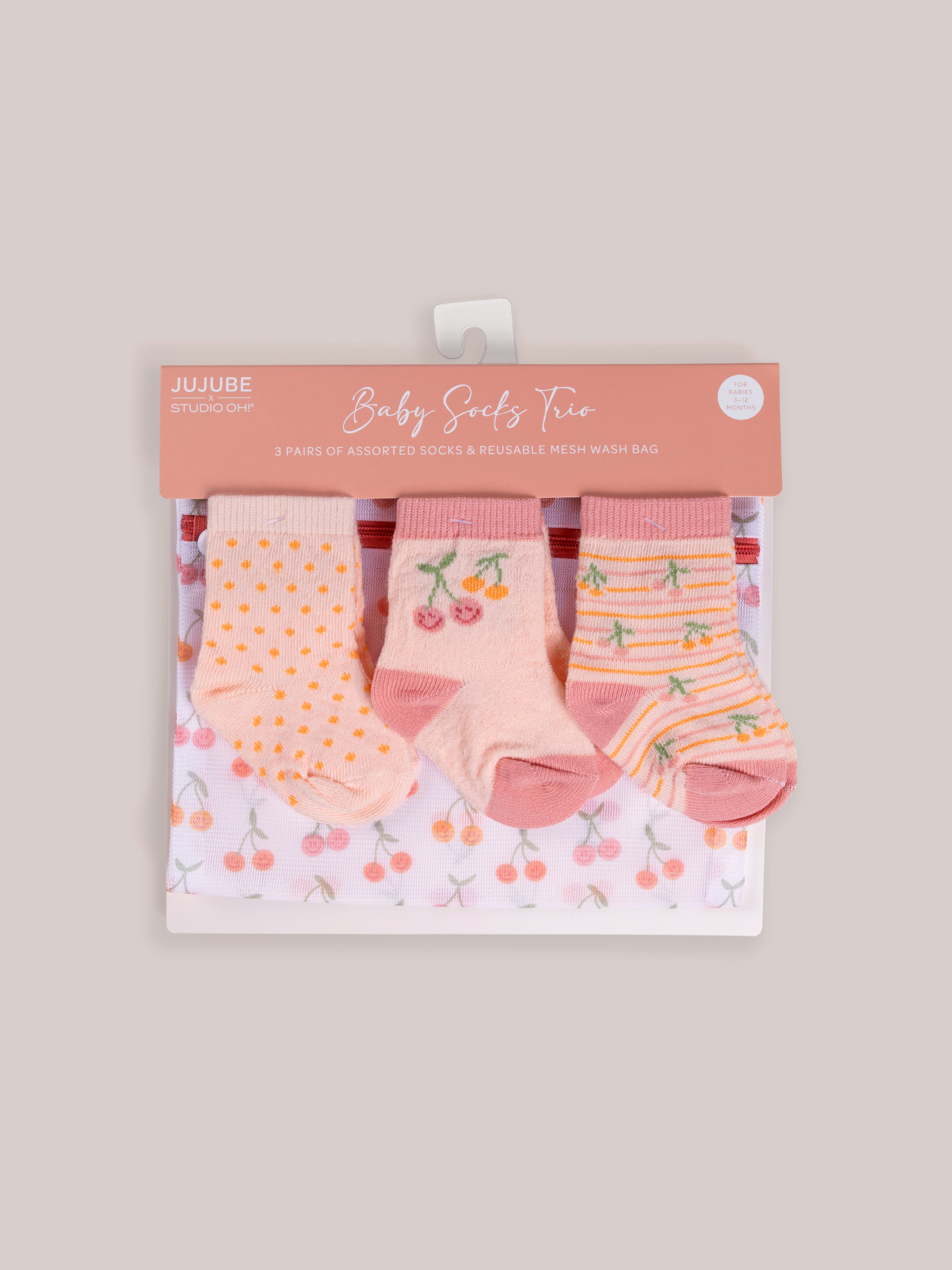 Baby Socks Trio - Cherry Cute By Doodle By Meg