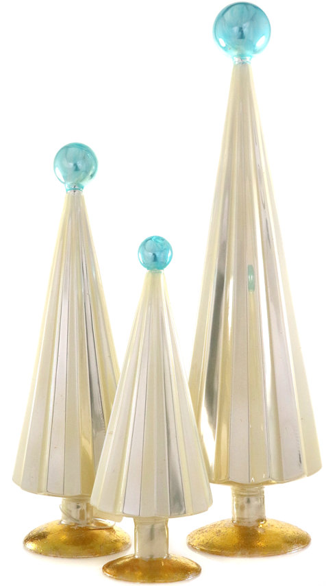 Pleated Treepearl Blue Set Of 3