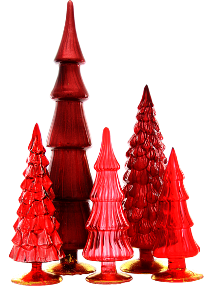 Hue Trees  Red Set Of 5