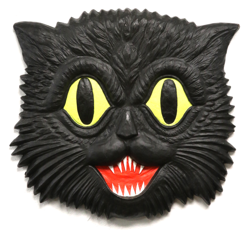 Grinning Halloween Cat Wall Decor