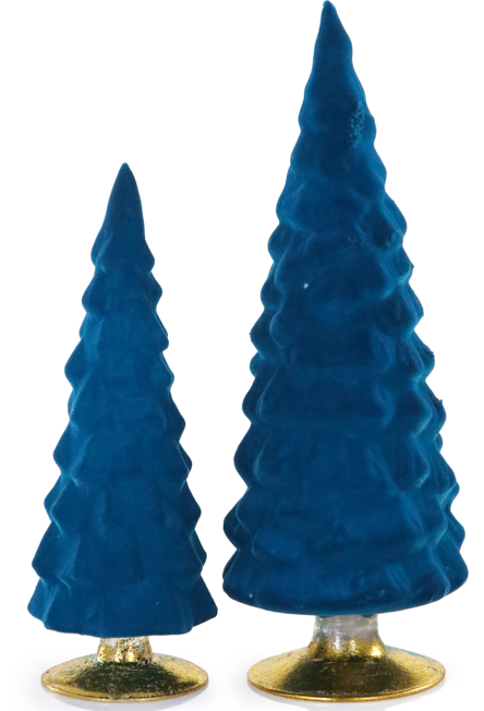 Crushed Velvet Treespeacock Set Of 2