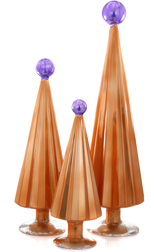 Pleated Treemango Purple Set Of 3