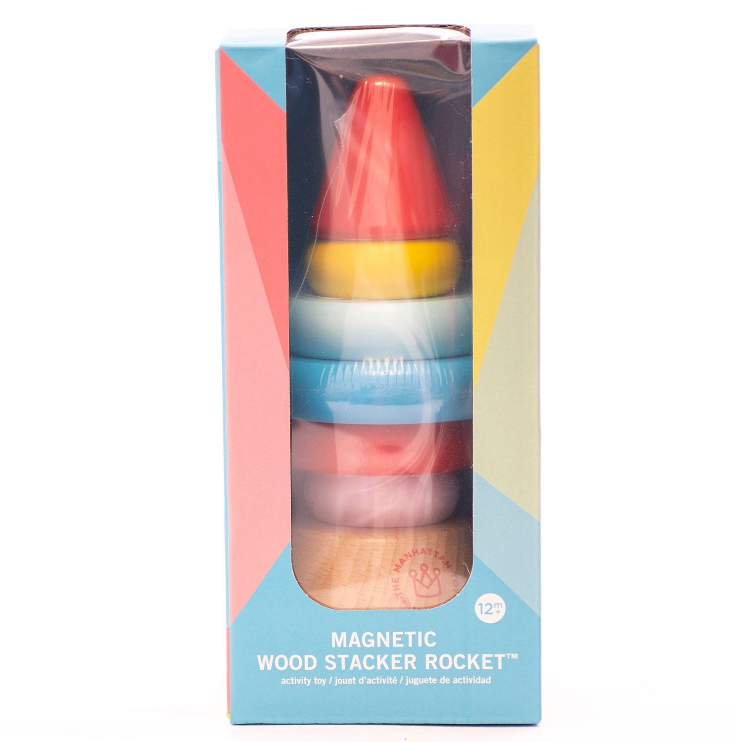 Manhattan Toy Magnetic Wood Stacker Rocket Stacking Toys