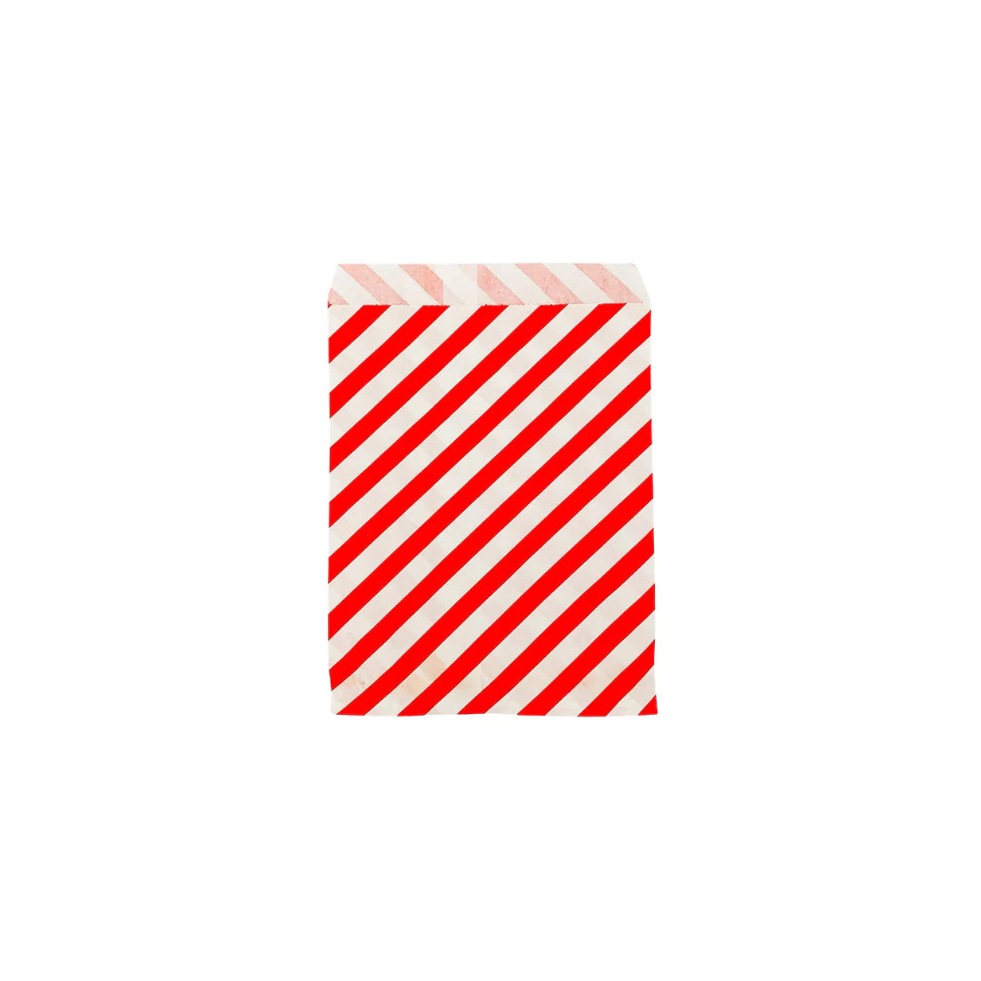 Red Stripe Paper Treat Bags