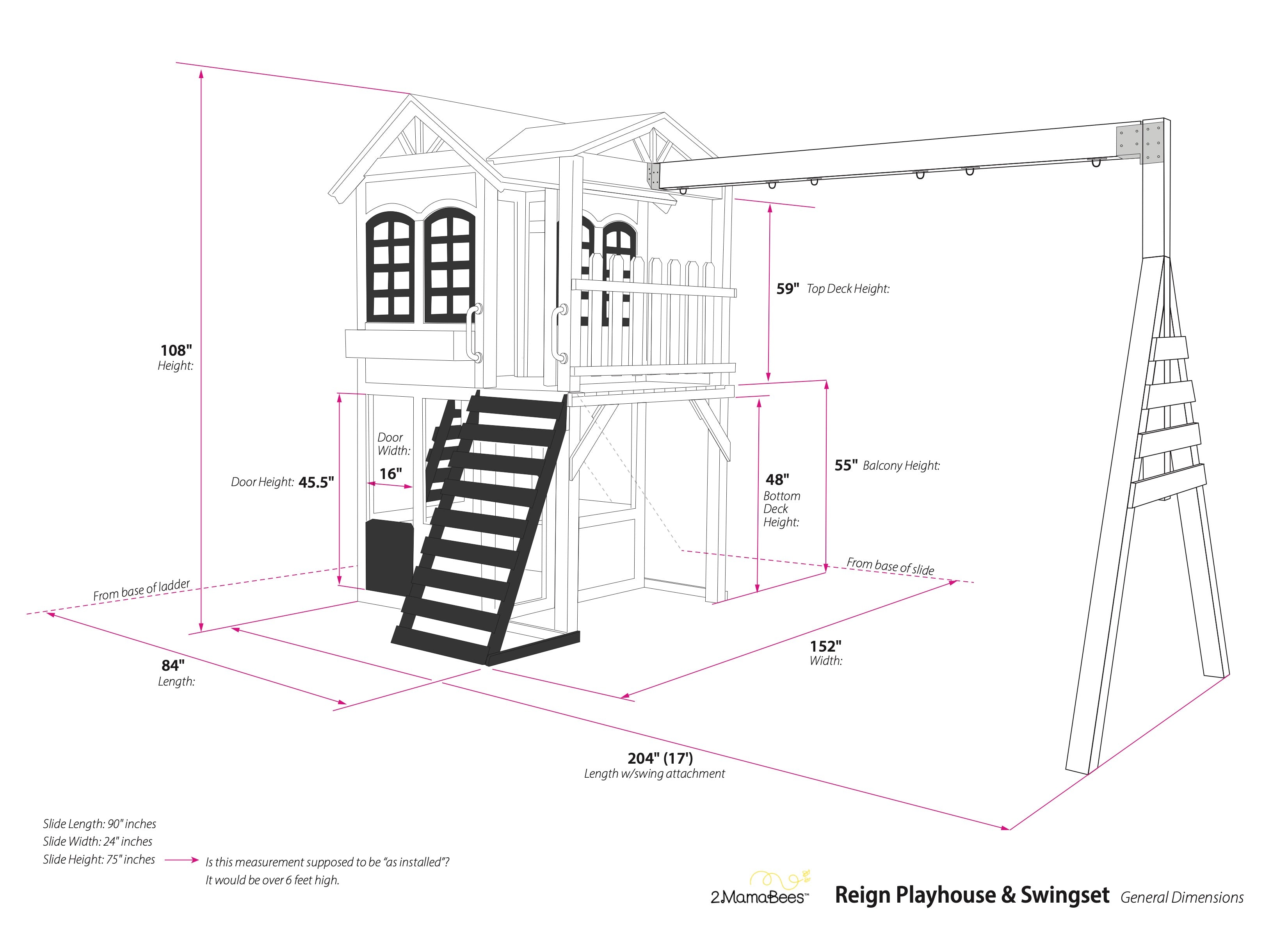 Reign Two Story Playhouse With Slide