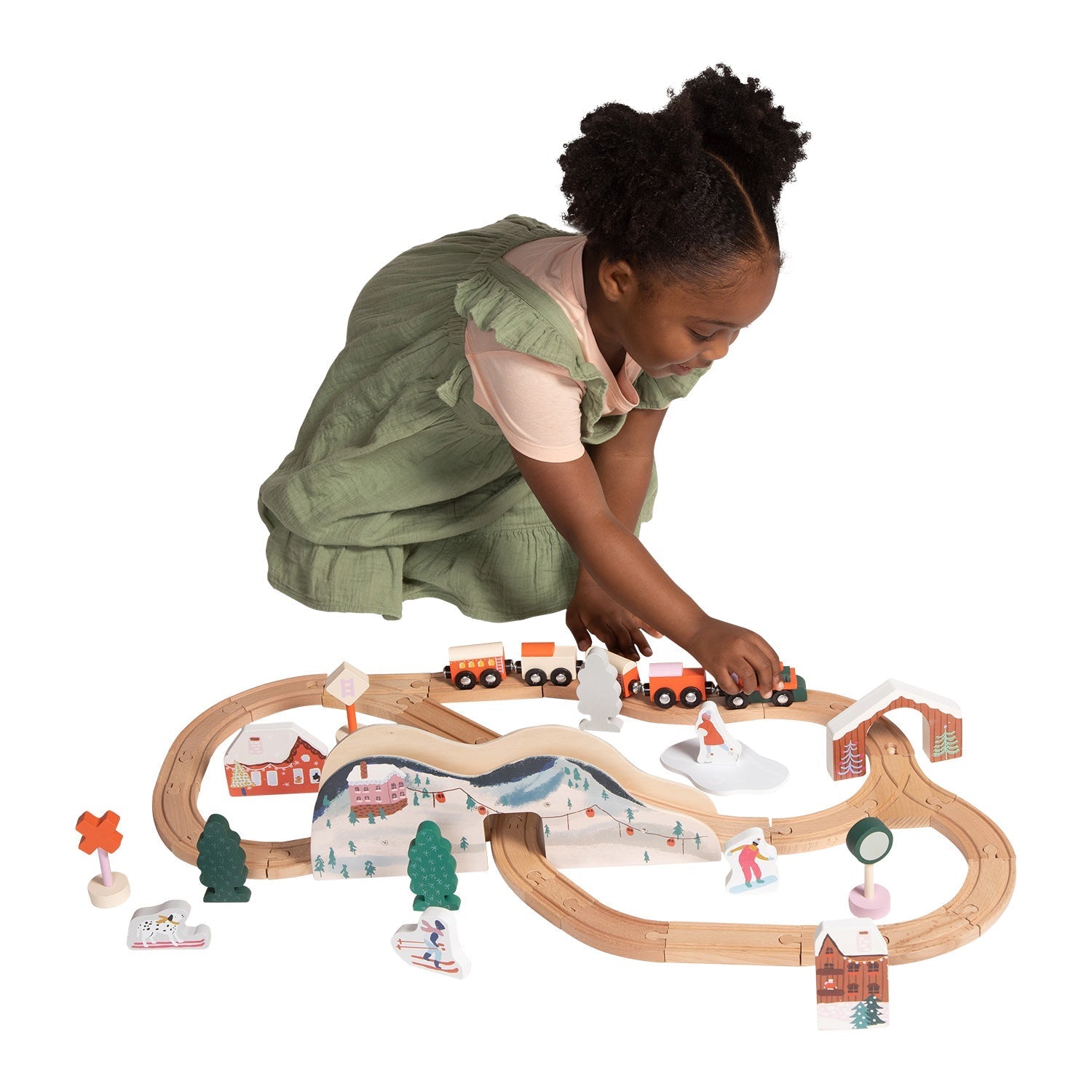 Alpine Express Wooden Toy Train Set