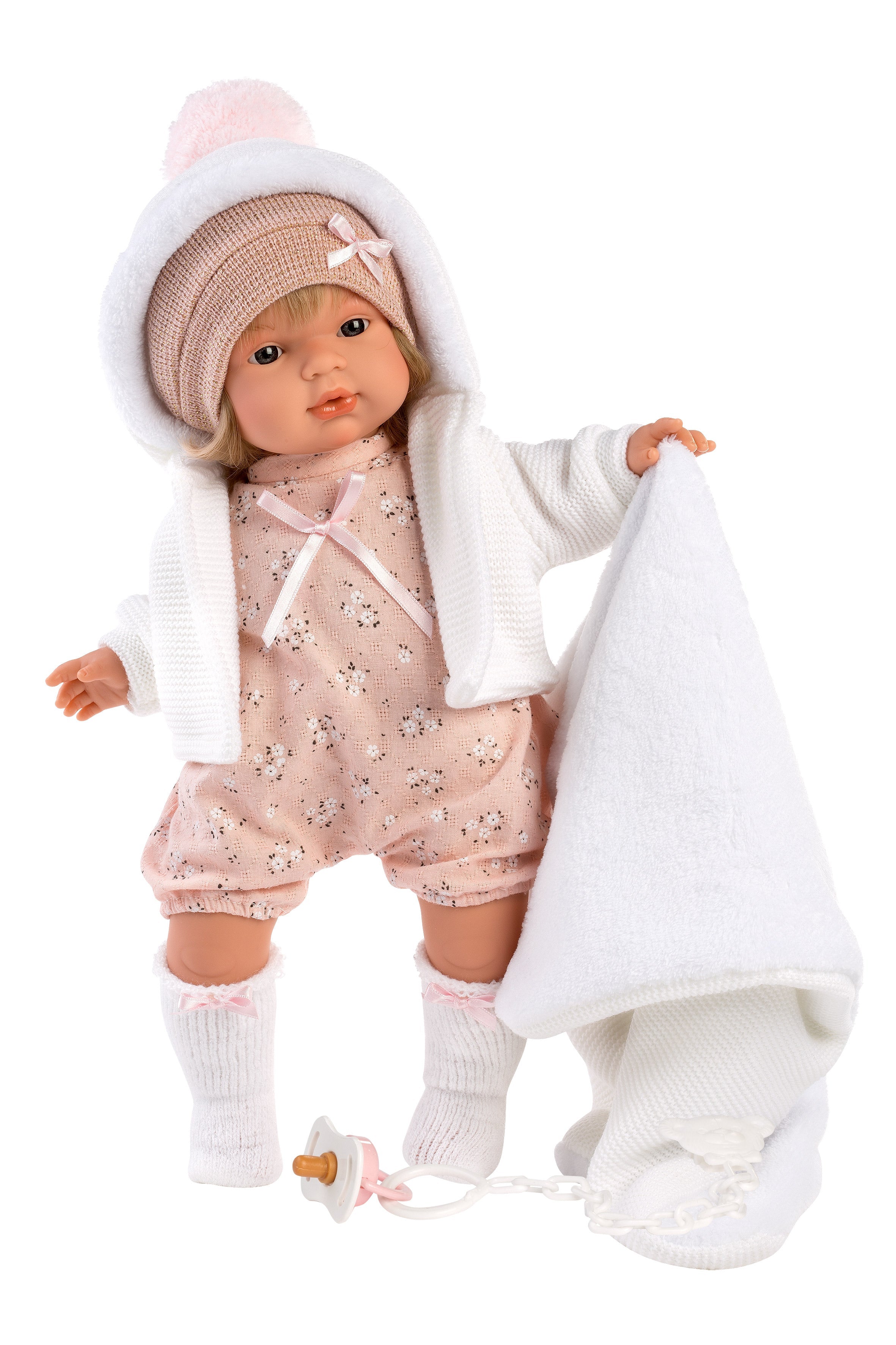 Llorens 15" Soft Body Crying Baby Doll Mandy with Blanket Dolls