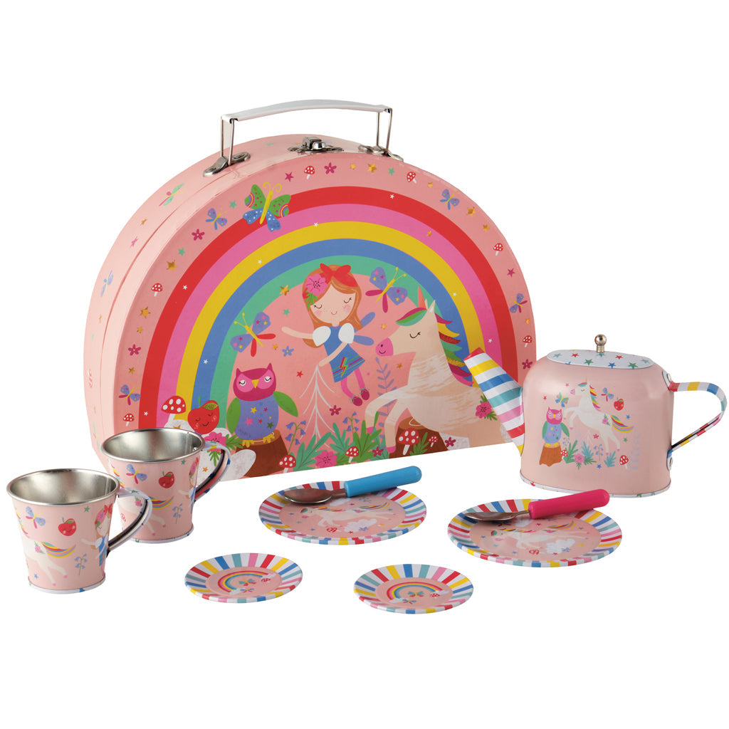 Tin Tea Set 10 Piece - Rainbow Fairy