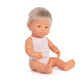 Miniland Baby Doll Caucasian Blond Boy with Down Syndrome 15" Dolls