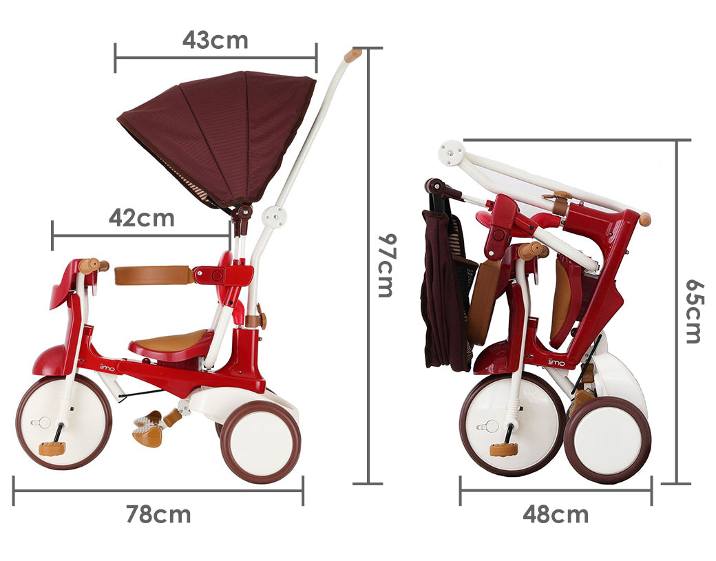 Tricycle With Canopy - 3-in-1 Foldable