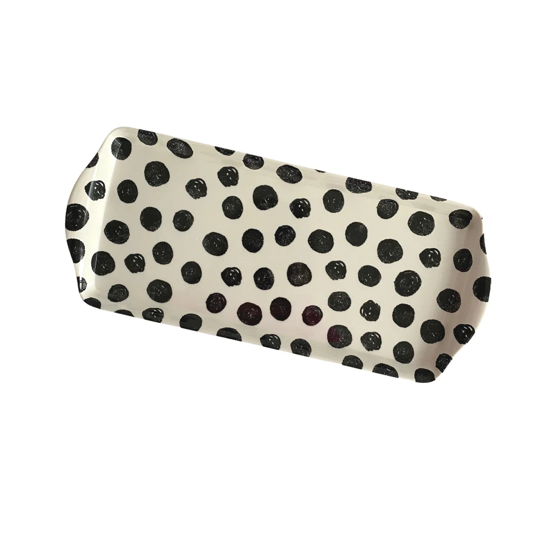 Black Polka Dot Serving Tray