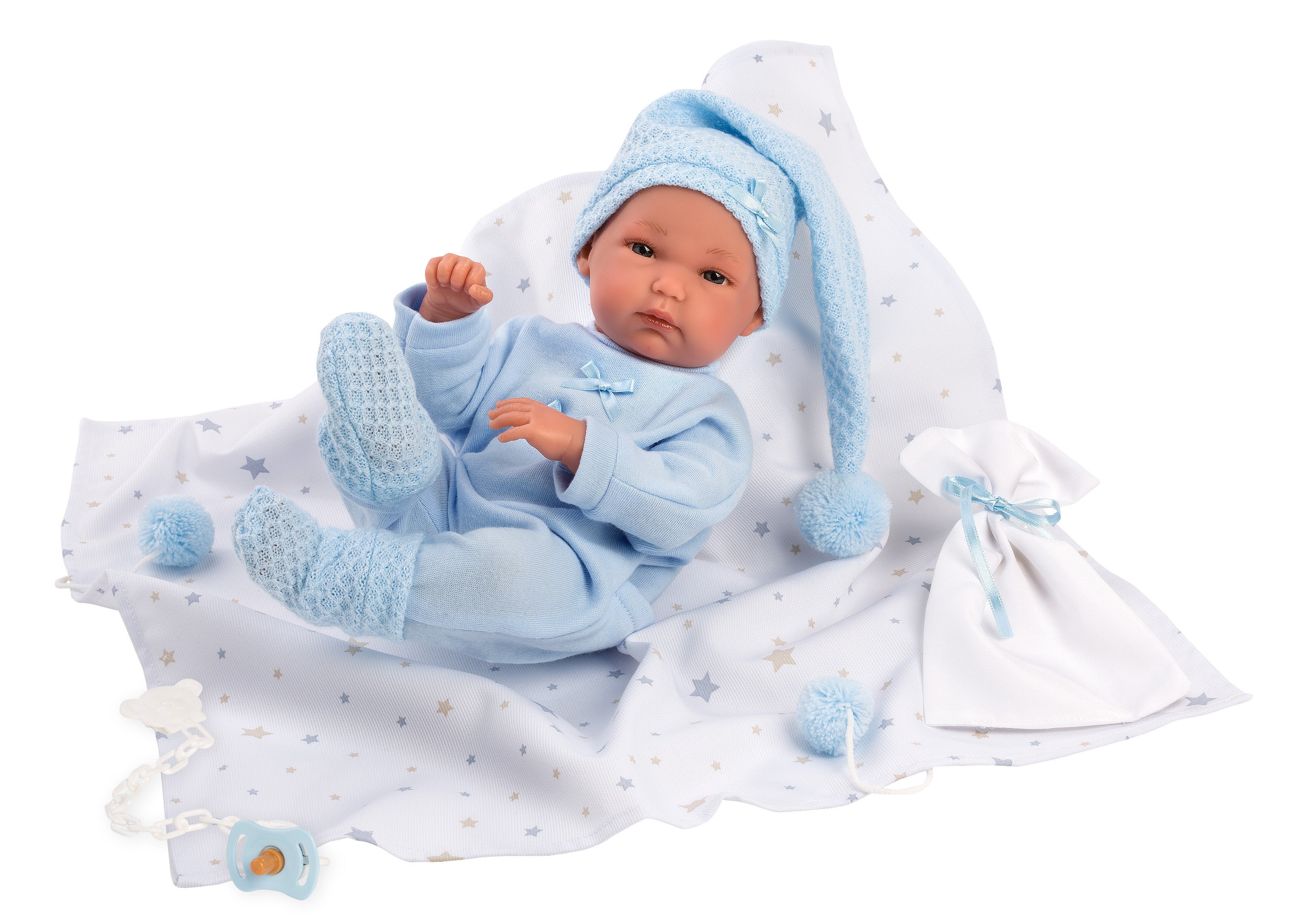 Llorens 13.8" Anatomically-correct Baby Doll Kayden With Blanket and Stocking Cap Dolls