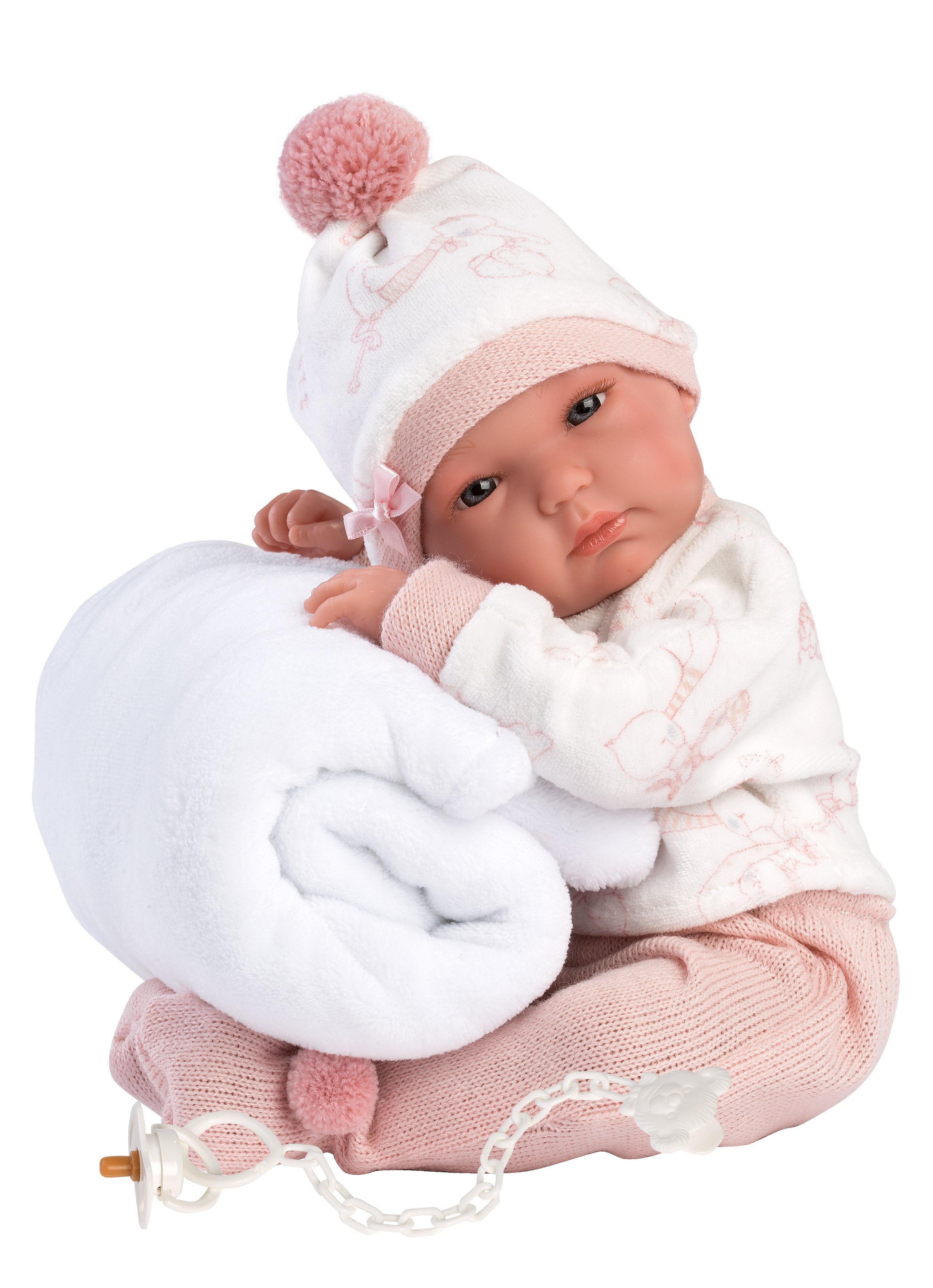 Llorens 13.8" Anatomically-correct Baby Doll Brandy with Blanket Dolls