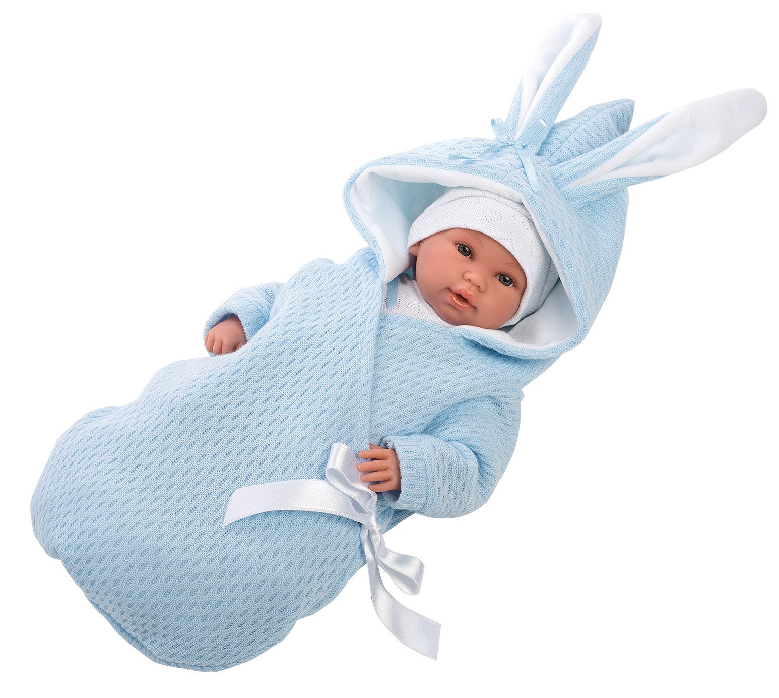 Llorens 14" Soft Body Newborn Doll Aaron with Hooded Bunny Jacket Dolls