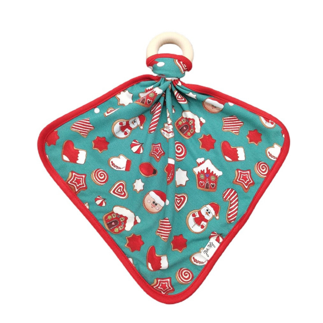 Cookie Soiree Lovey With Detachable Wooden Teething Ring