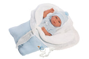 Llorens 15.7" Anatomically-correct Baby Doll Lucas With Reversible Blanket Dolls
