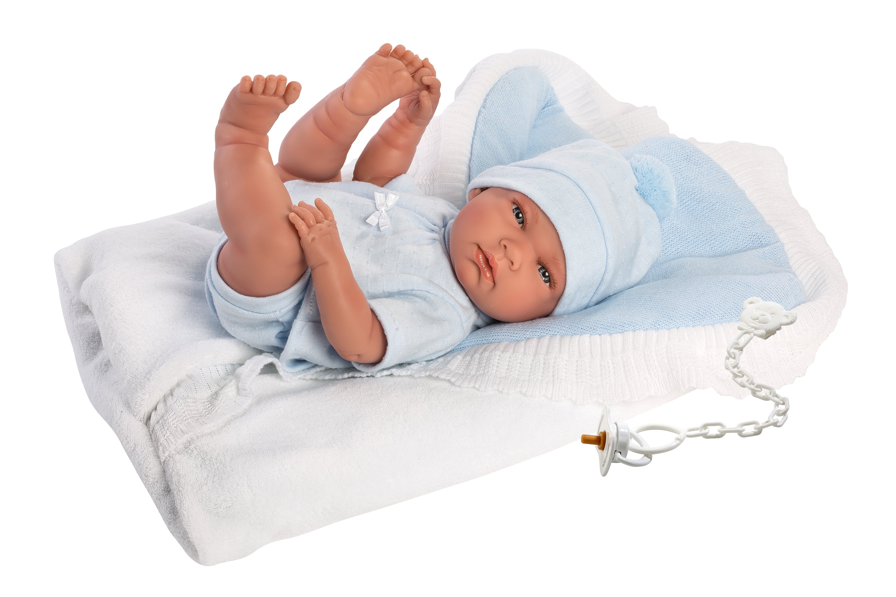 Llorens 15.7" Anatomically-correct Baby Doll Lucas With Reversible Blanket Dolls