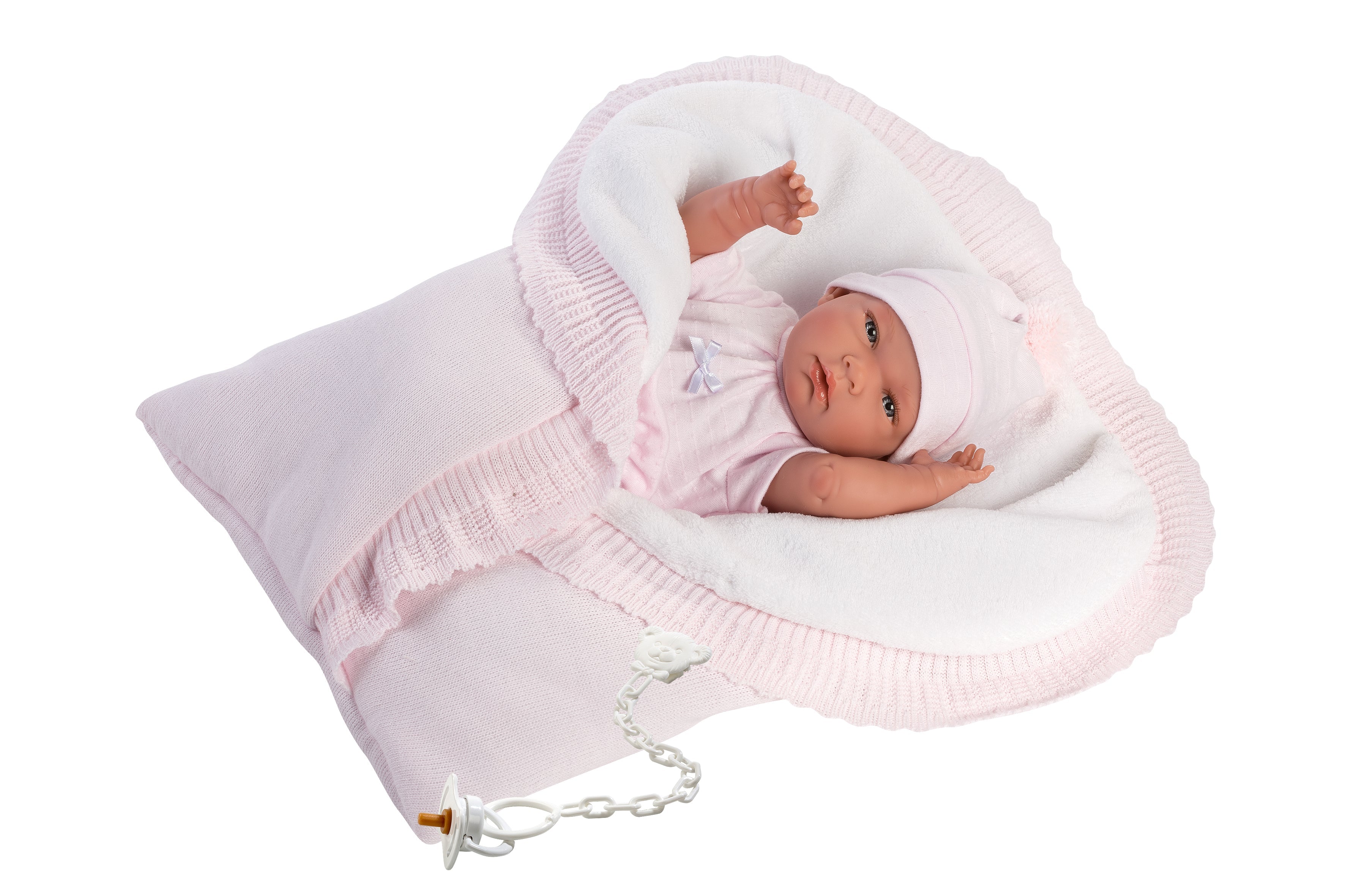 Llorens 15.7" Anatomically-correct Baby Doll Lily With Reversible Blanket Dolls