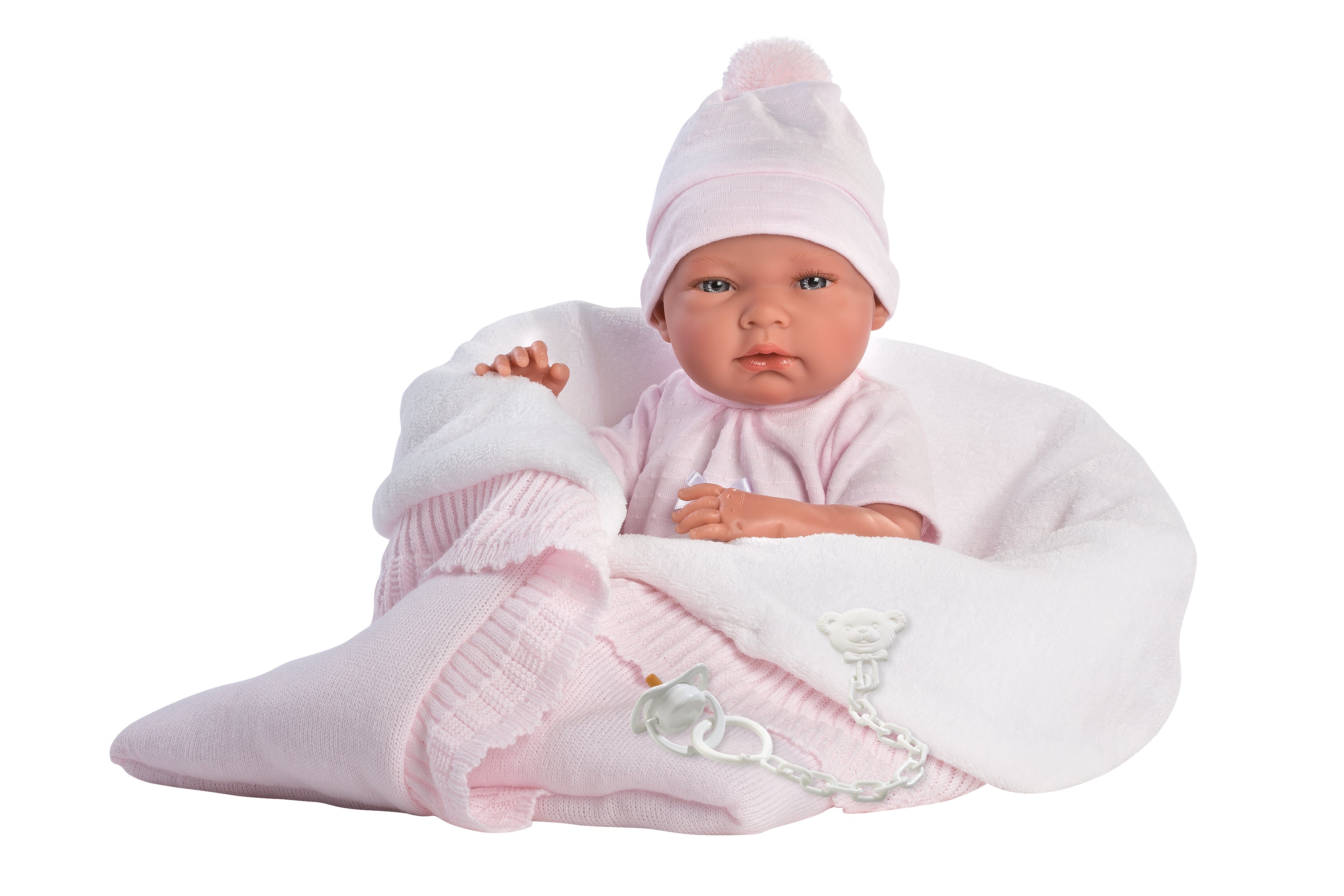 Llorens 15.7" Anatomically-correct Baby Doll Lily With Reversible Blanket Dolls