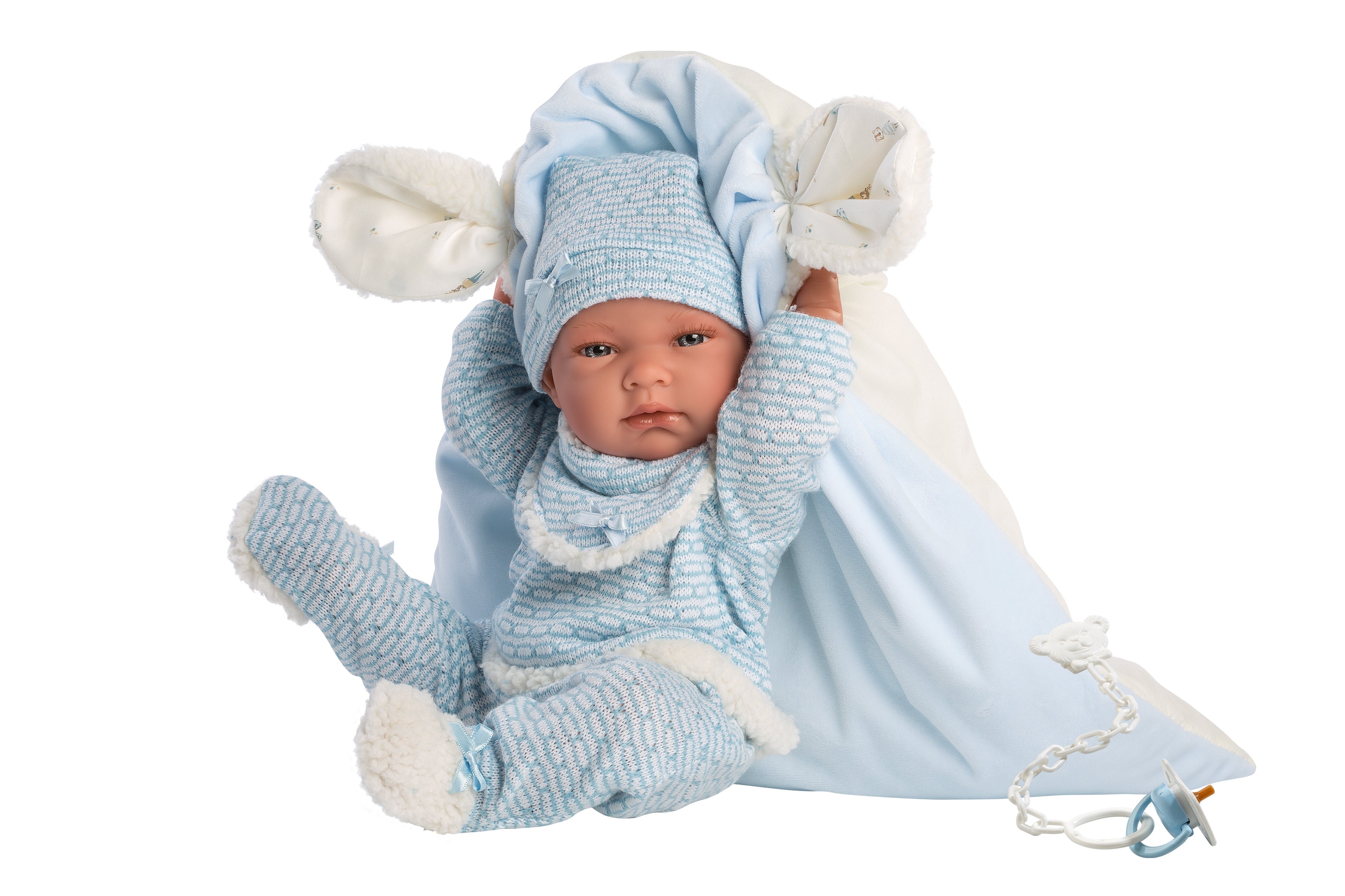 Llorens 15.7" Anatomically-correct Baby Doll Donovan with Blanket Dolls