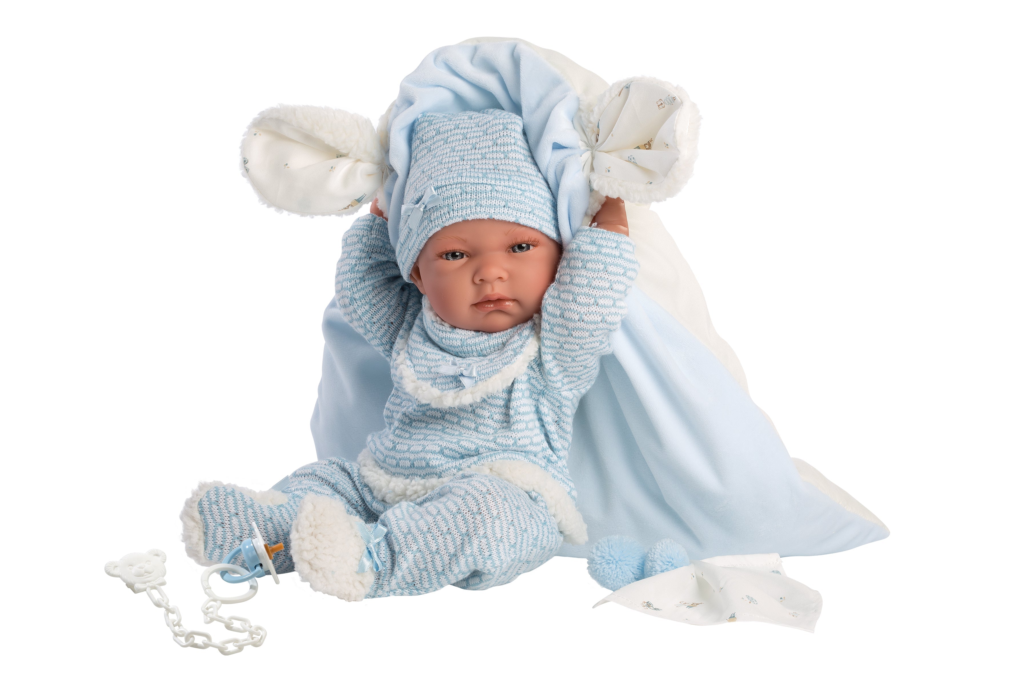 Llorens 15.7" Anatomically-correct Baby Doll Donovan with Blanket Dolls