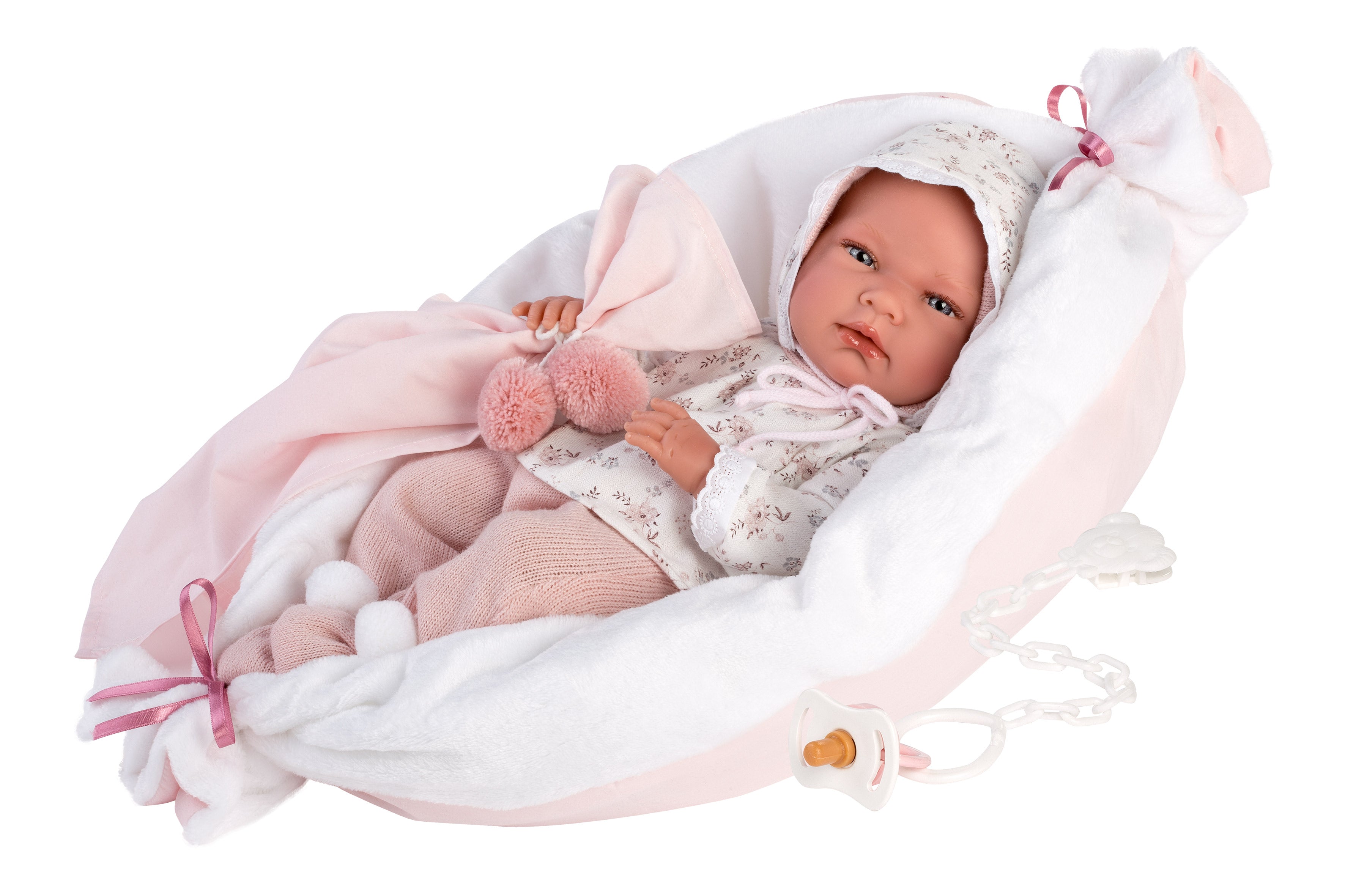 Llorens 15.7" Anatomically-correct Baby Doll Nikki With Reversible Blanket Dolls