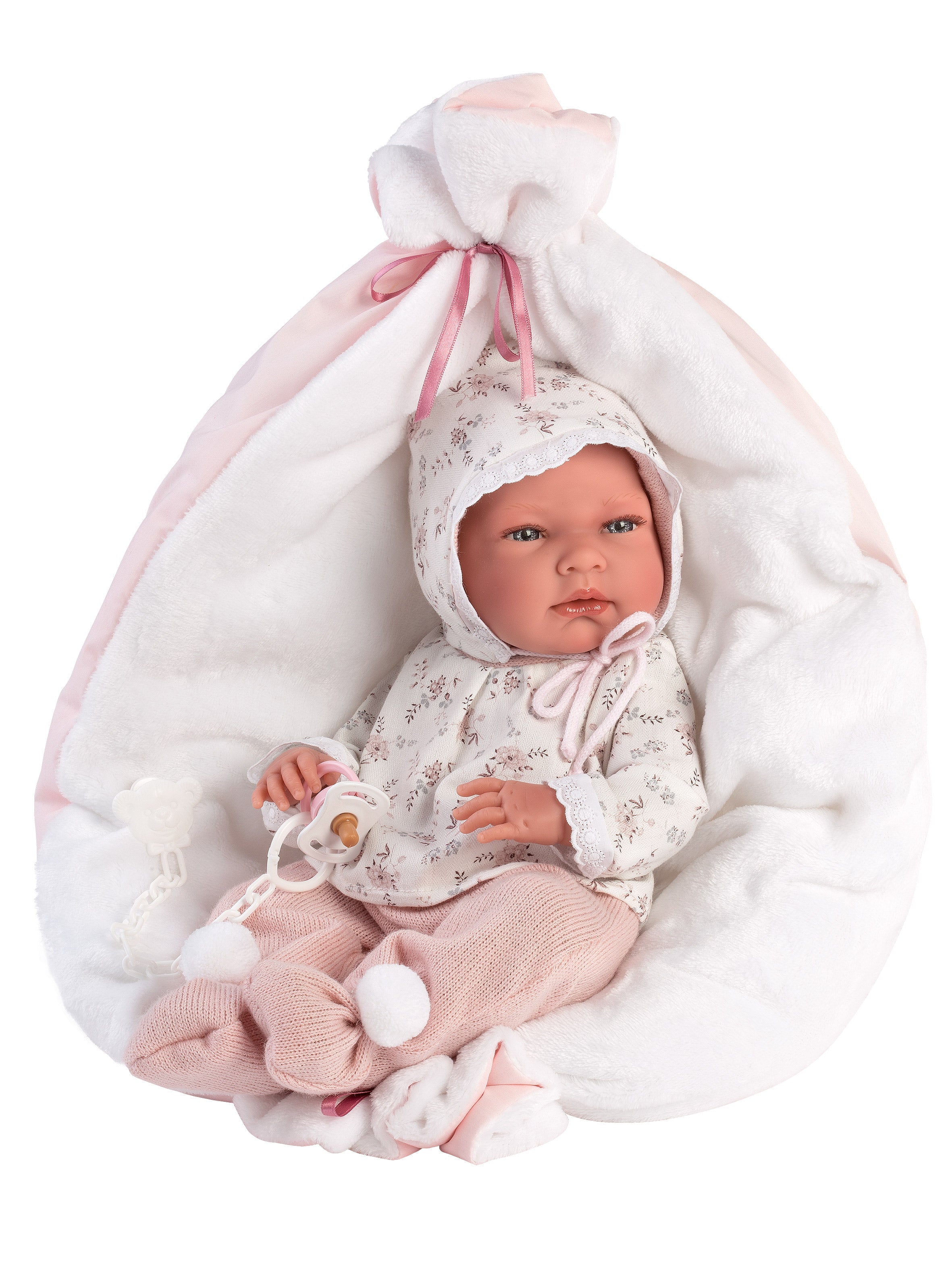 Llorens 15.7" Anatomically-correct Baby Doll Nikki With Reversible Blanket Dolls