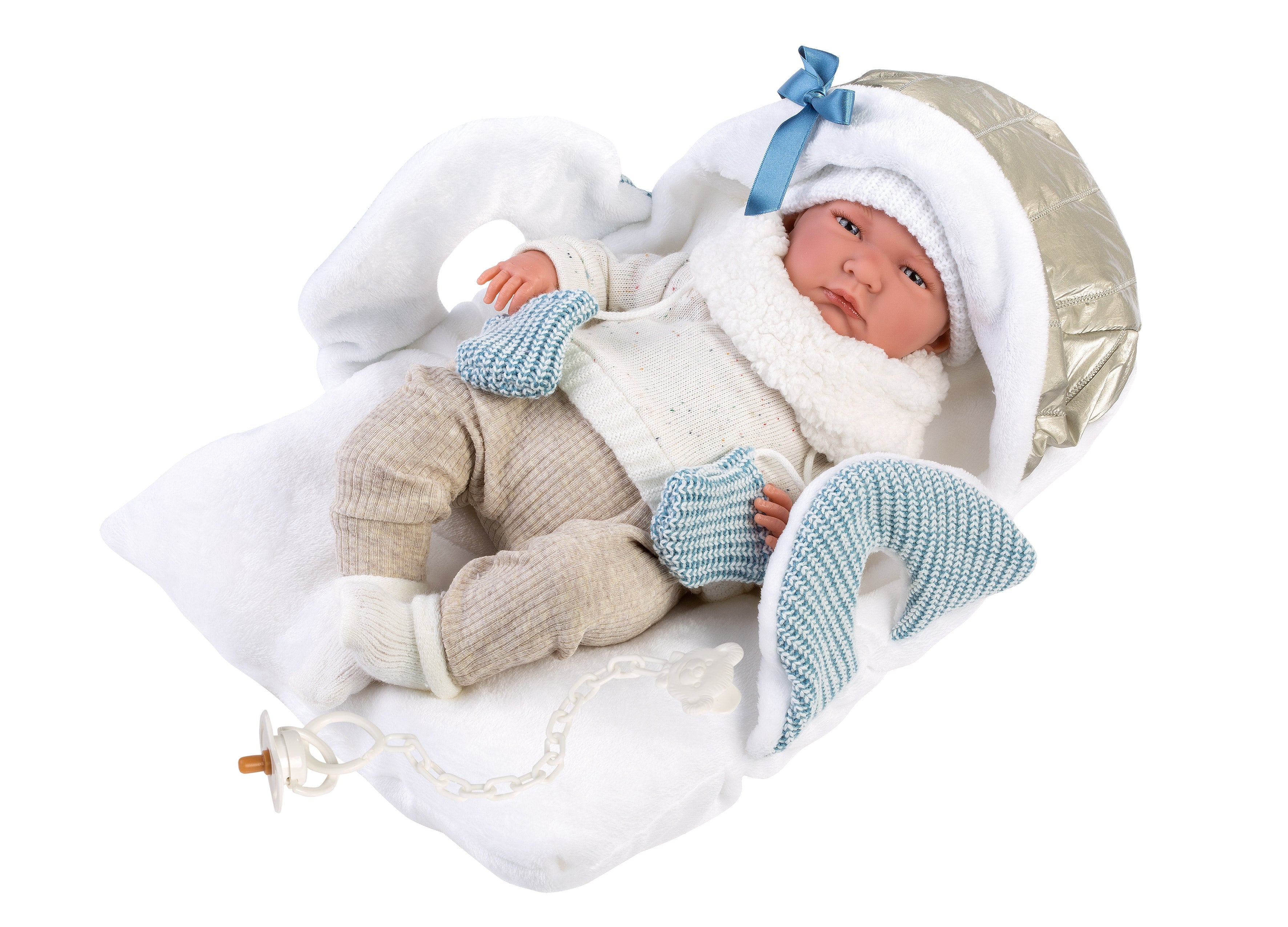 Llorens 16.5" Articulated New Born Justin With Blanket Dolls