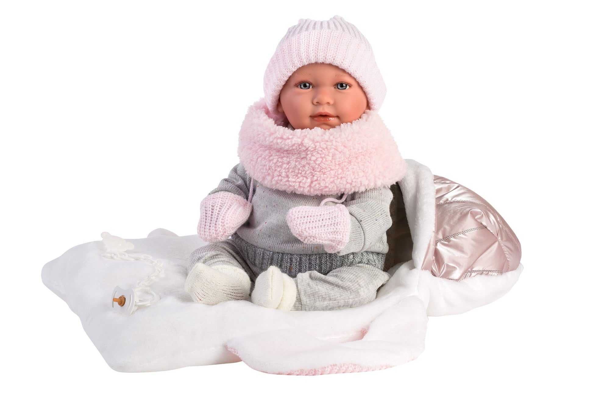 Llorens 16.5" Articulated New Born Priscilla With Blanket Dolls